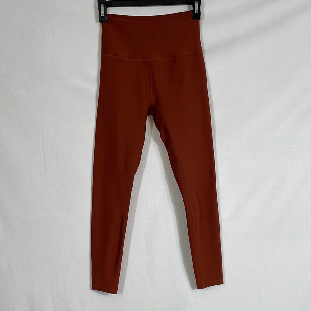 Varley Leggings Size Small Rust Color Ribbed Fabric NWOT - Picture 1 of 11